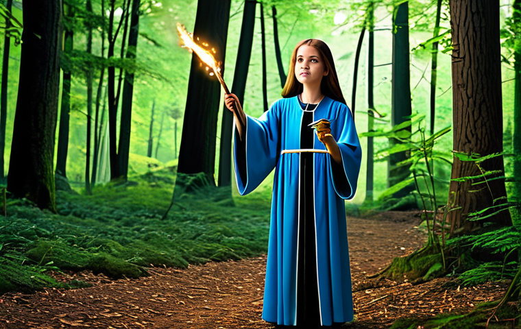 Early Game Magician**

A young female magician in simple, modest robes, holding a "Mana Staff" in a peaceful forest clearing, casting a small light spell. Fully clothed, appropriate attire, safe for work, perfect anatomy, natural proportions, family-friendly, professional illustration, vibrant colors, detailed background.

**