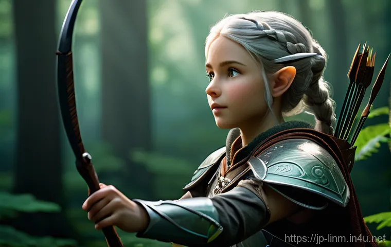 리니지M 게임 코칭 가이드 - A determined young male adventurer, fully clothed in practical leather armor and wielding a basic sw...