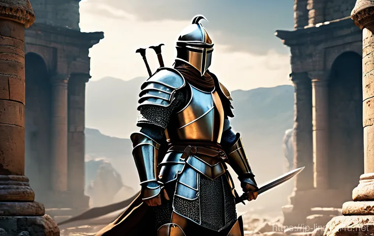 리니지M 게임 코칭 가이드 - A focused female Elf archer, wearing functional but elegant ranger armor (no revealing parts) with h...