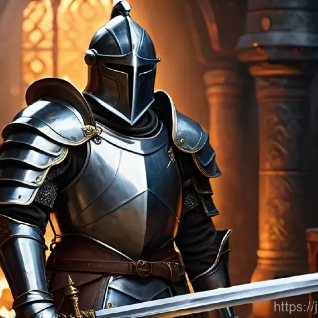 리니지M 전투력 상승법 - **Prompt: Strategic Equipment Enhancement**
    "A determined male knight, fully clad in polished, i...