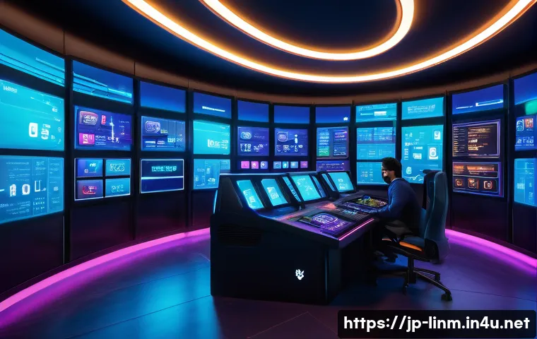 리니지M 계정 간 다이아 이체 - A detailed fantasy game scene showing a player managing multiple Lineage M accounts on a futuristic ...