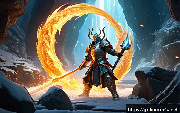 리니지M 레이드 스킬 콤보 - A dynamic fantasy raid battle scene featuring a skilled warrior clad in detailed armor casting a pow...